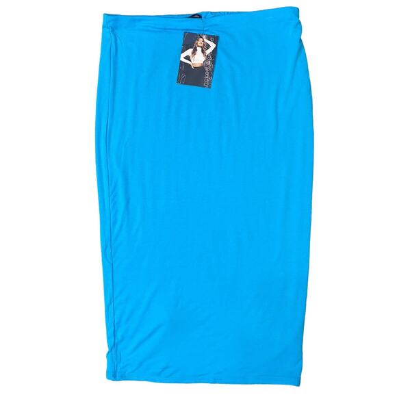 Naked Wardrobe Get Knotty Bodycon Skirt and Top Set in Ocean Blue NEW Size 3X - Picture 3 of 9